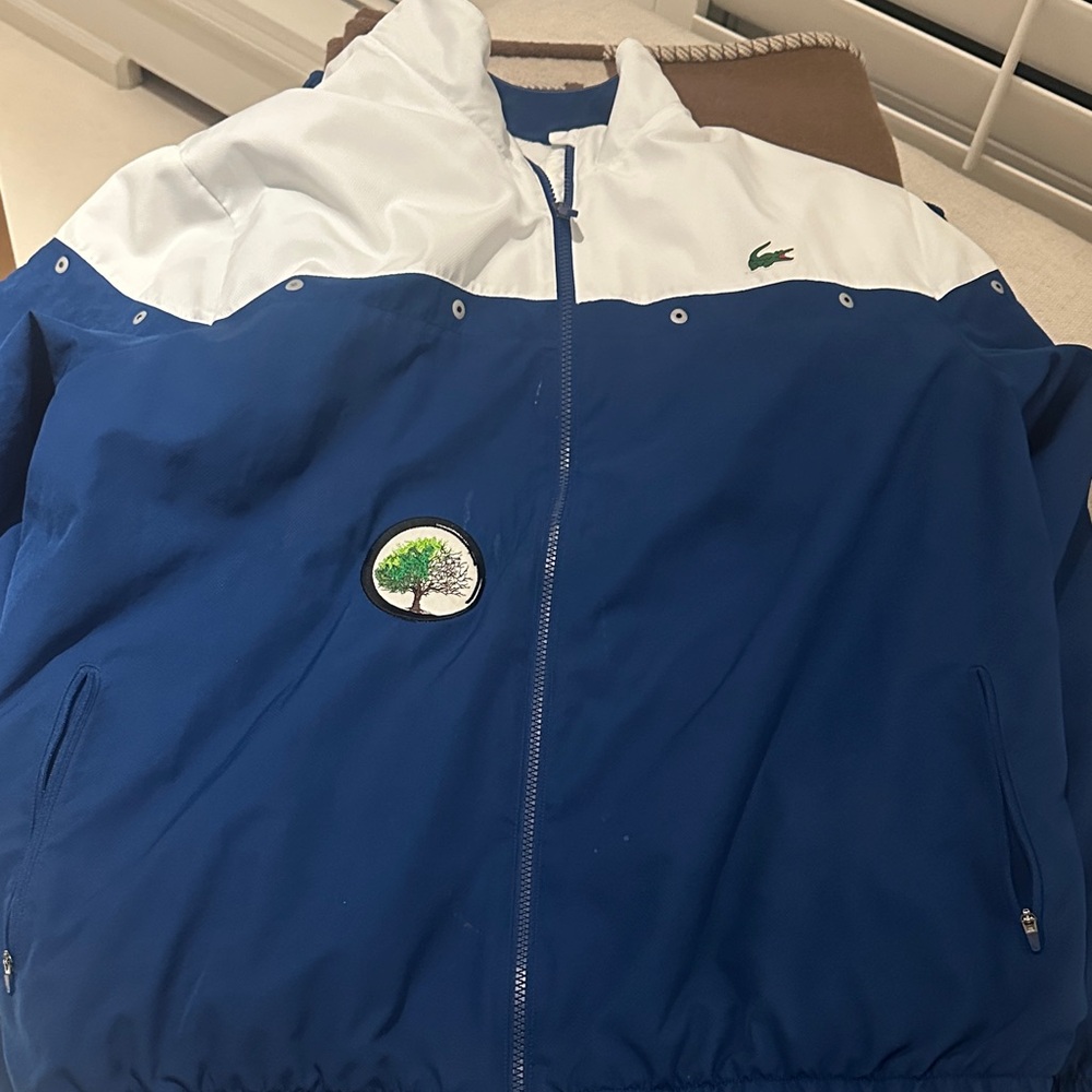 Lacoste Set Two-Tone Blue and White Windbreaker and pants.